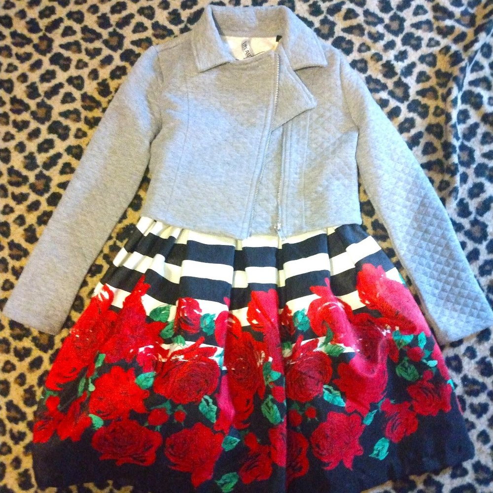 Beautees Girls Jacket Asymmetrical Full Zip Size S & bonnie jean dress size 6x